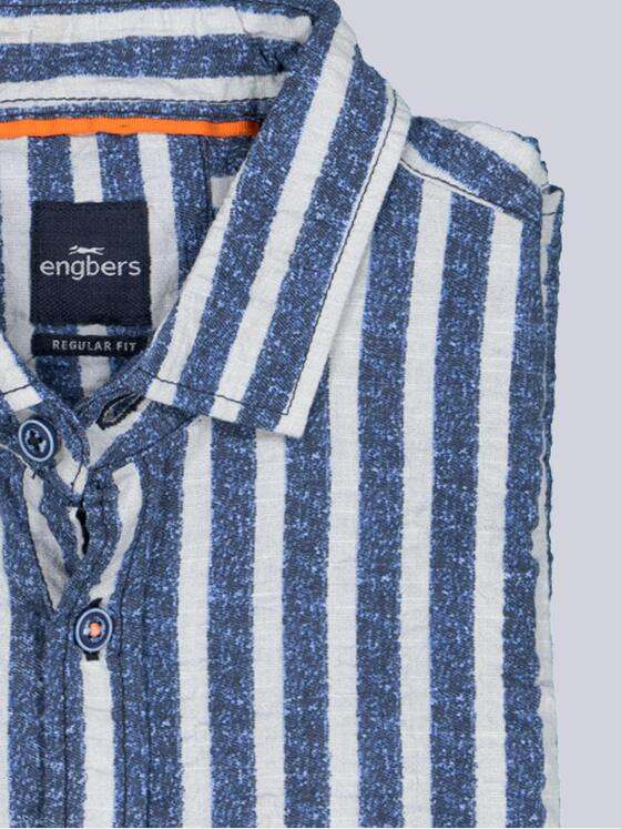 engbers Herren Kurzarm-Hemd gestreift Saphirblau 38698