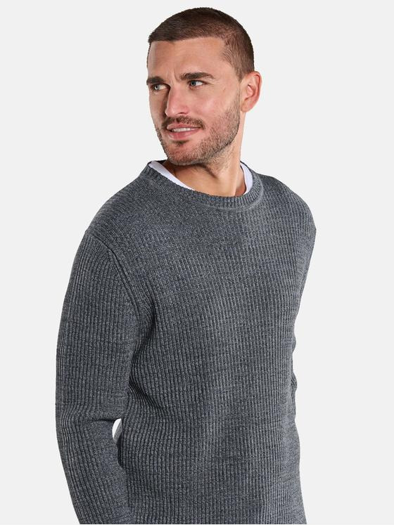 emilio adani Herren Pullover strukturiert Grau 34123