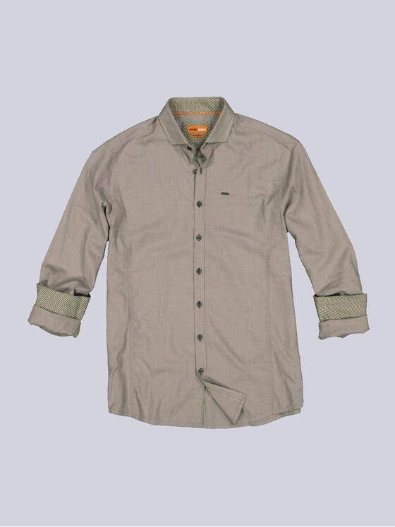 emilio adani Herren Langarm-Hemd uni Beige 33473