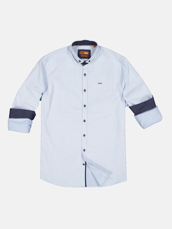 emilio adani Herren Langarm-Hemd gemustert Hellblau 34388