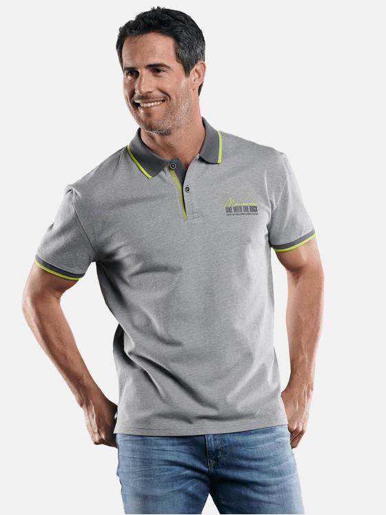 engbers Herren Poloshirt mit Neondetails Mausgrau 29226