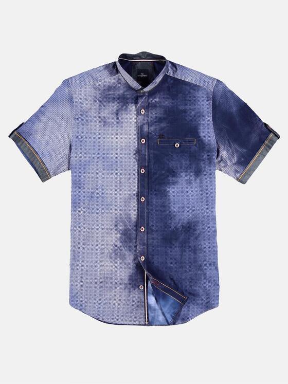 engbers Herren Hemd in moderner Batikoptik Saphirblau 29448