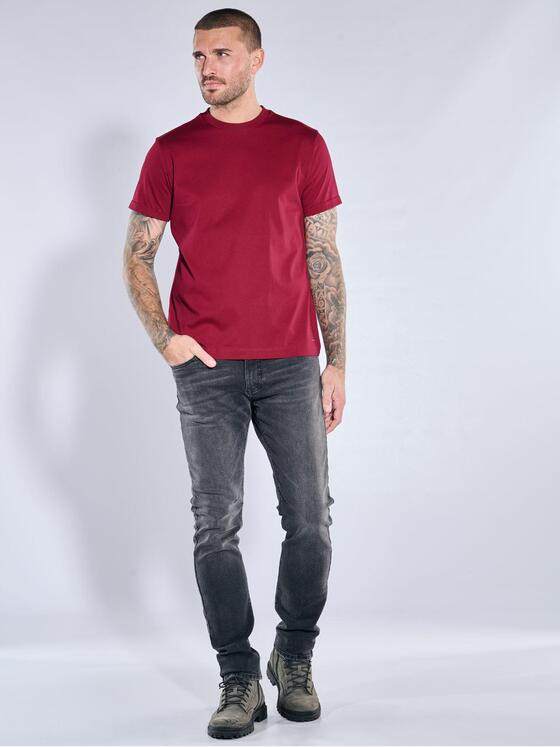 emilio adani Herren Rundhals T-Shirt Bordeaux 39939
