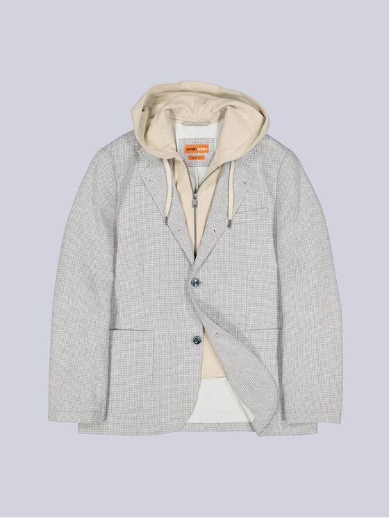 emilio adani Herren Sakko mit Kapuzeneinsatz Silbergrau 40007