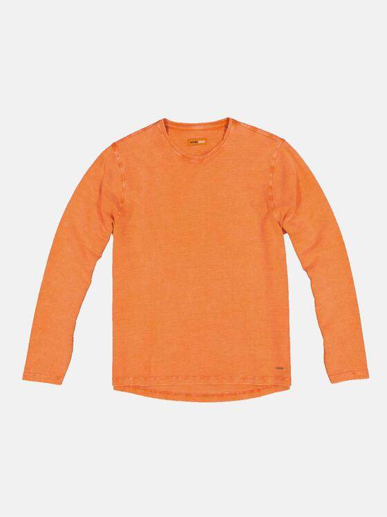 emilio adani Herren Langarm-Shirt strukturiert Orange 32446