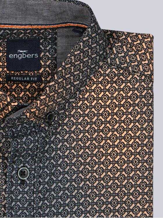 engbers Herren Langarm-Hemd gemustert Orange 39442