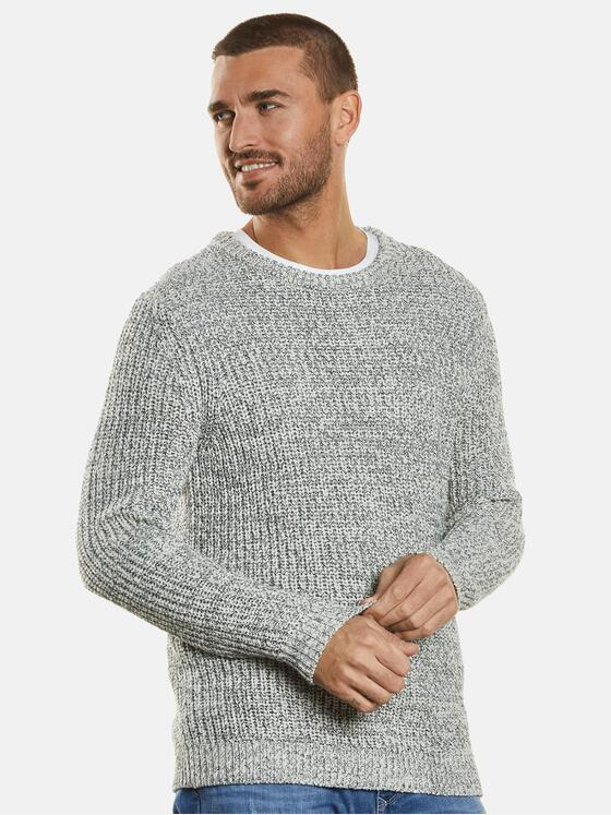 emilio adani Herren Pullover meliert Blau 34348