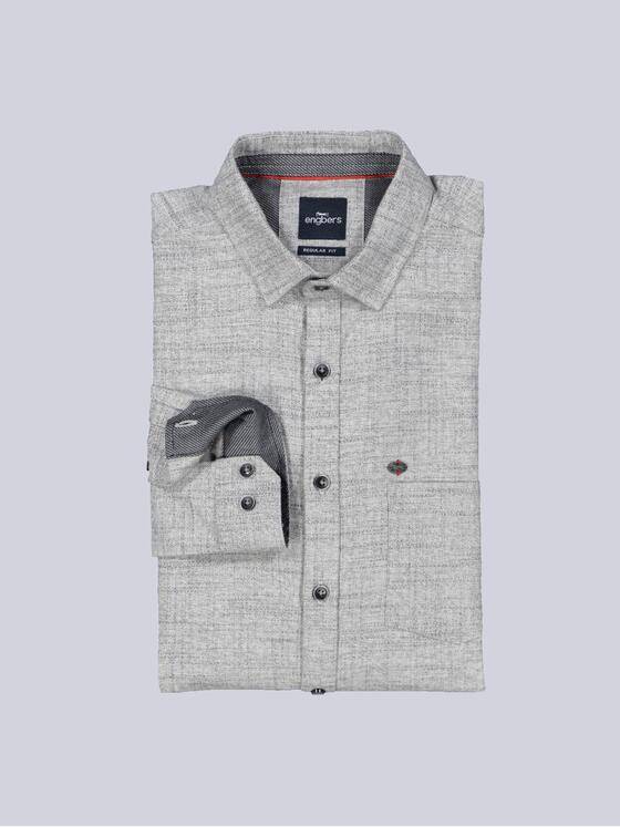 engbers Herren Langarm-Hemd uni Grau 35789