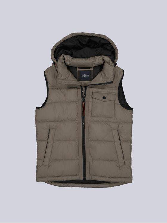 engbers Herren Steppweste mit abnehmbarer Kapuze Beige 35540