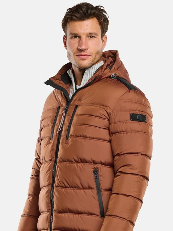 engbers Herren Steppjacke abnehmbarer Kapuze Orange 33556