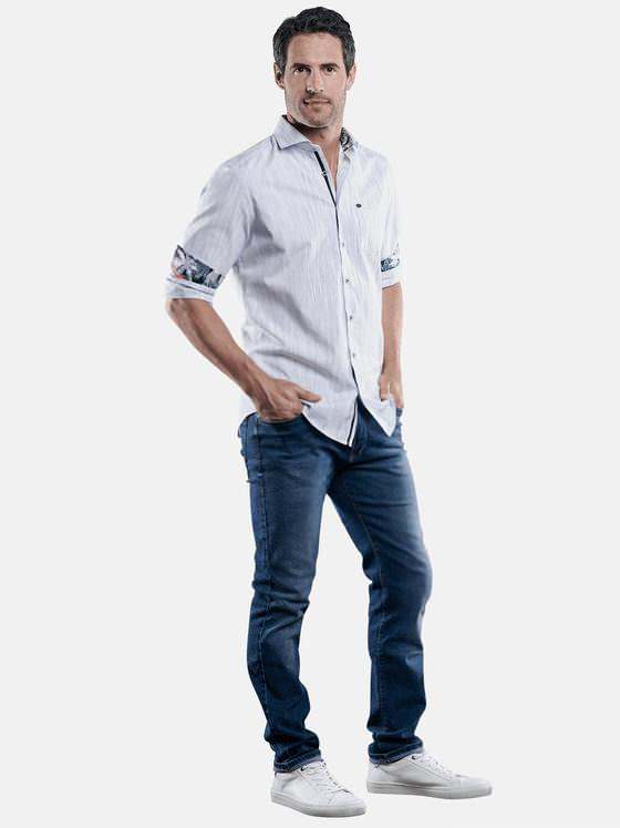 engbers Herren Hemd gemustert Himmelblau 29472