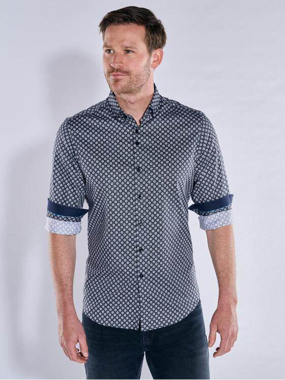 ENGBERS GERMANY Herren Langarm-Hemd in Satin-Warenqualität Schwarz 37445