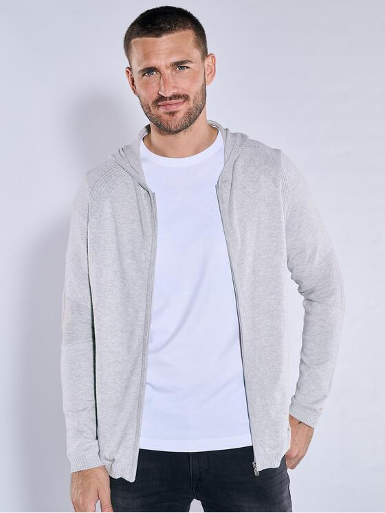 emilio adani Herren Cardigan mit Kapuze Grau 37397
