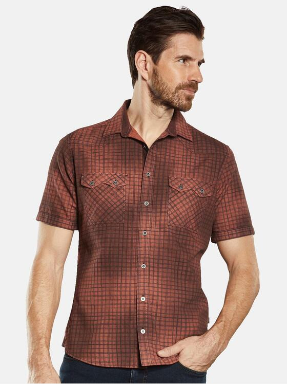 engbers Herren Kurzarm-Hemd gemustert Orange 34451