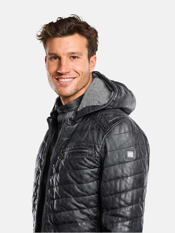 engbers Herren Lederjacke gesteppt Saphirblau 33549