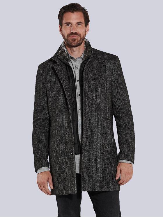engbers Herren Mantel mit Inlet Grau 35489
