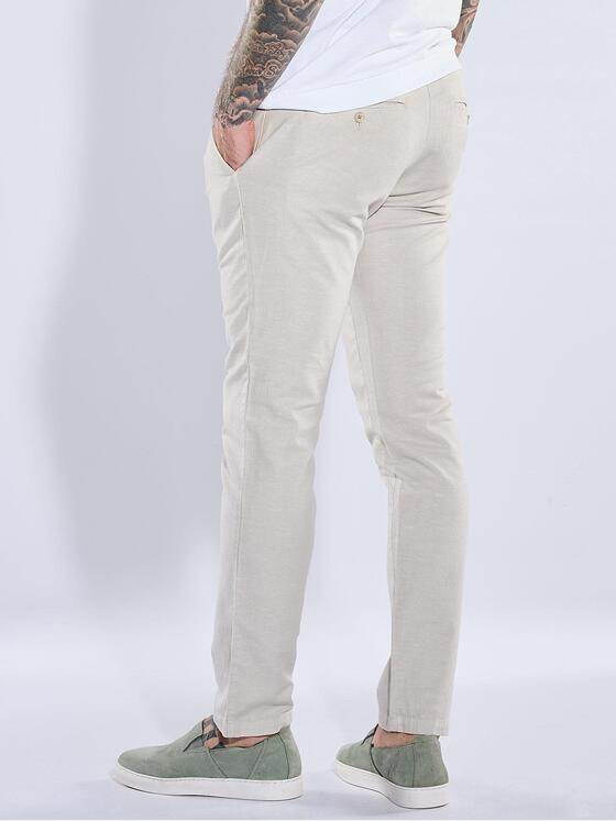 emilio adani Herren Chino mit Leinen-Anteil Beige 40736
