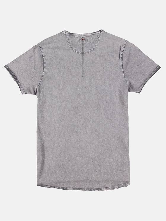 emilio adani Herren Rundhals T-Shirt mit auffälligem Statement-Print Grau 30046