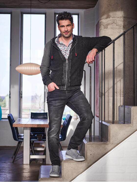 engbers Herren Cardigan mit Kapuze Anthrazit 31773