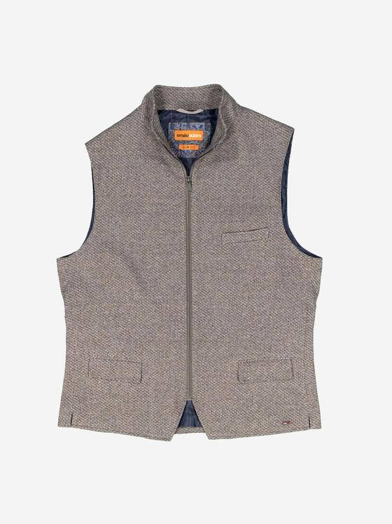 emilio adani Herren Sakko-Weste slim fit Hellbraun 37256