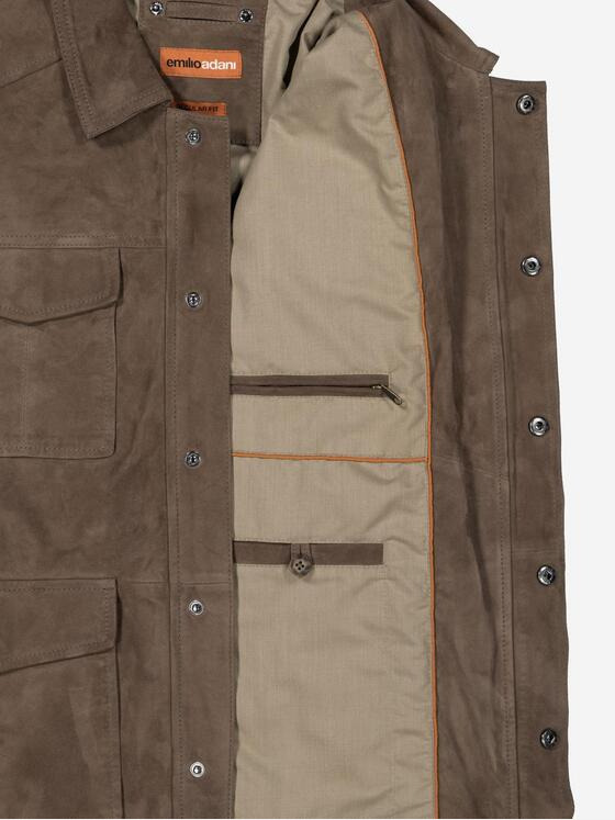 emilio adani Herren Lederjacke regular Braun 37168