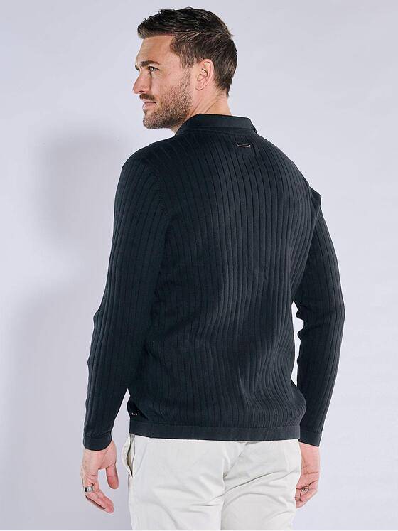emilio adani Herren Strick-Sakko regular Schwarz 38694