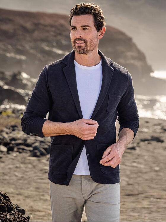 engbers Herren Sweat-Sakko Saphirblau 40432