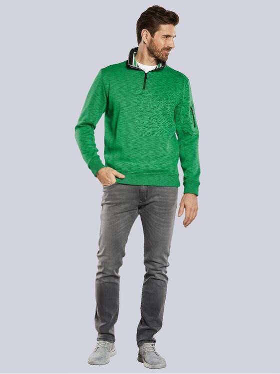 engbers Herren Sweatshirt mit Stehkragen Grasgruen 34349
