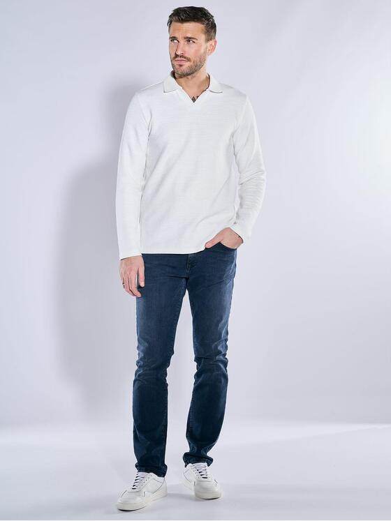 emilio adani Herren Poloshirt langarm Weiß 38445