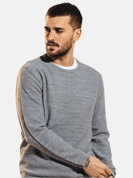 emilio adani Herren Pullover Rundhals Grau 32071
