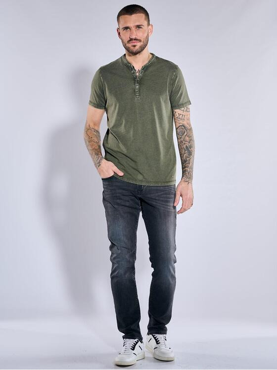 emilio adani Herren Henley-Shirt regular Grün 37085