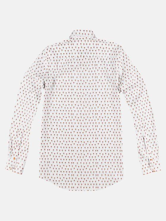emilio adani Herren Sommerlich bedrucktes Langarmhemd Orange 29689