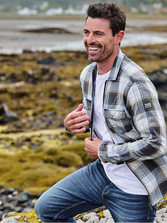 engbers Herren Overshirt kariert Grau 37269
