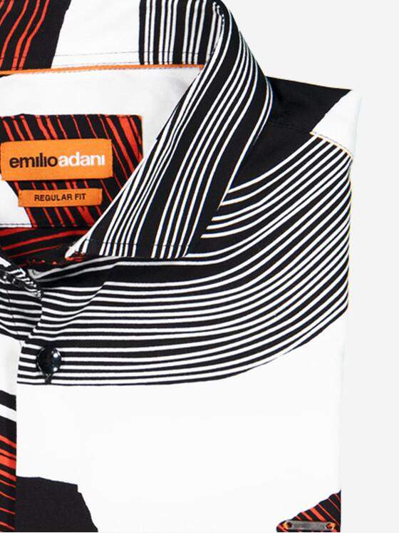 emilio adani Herren Langarm-Hemd gemustert Rot 38003