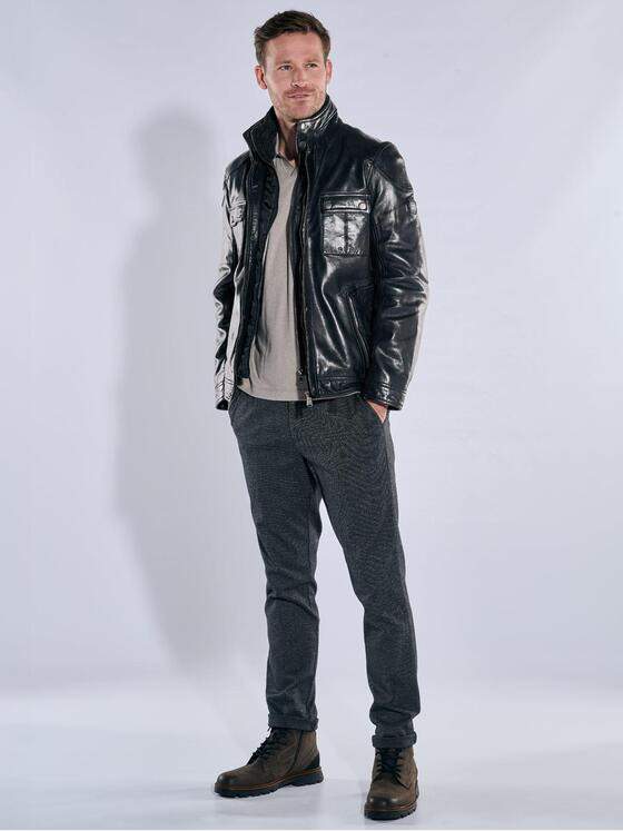 engbers Herren Lederjacke mit heraustrennbarem Inlet Schwarz 39275