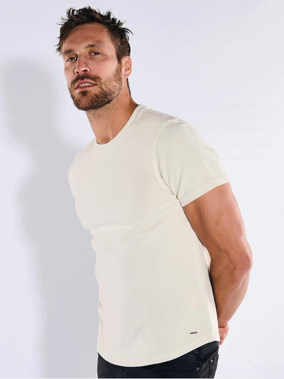 emilio adani Herren T-Shirt uni Weiß 36803