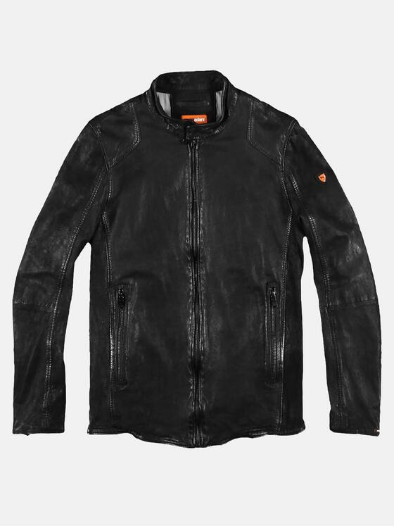emilio adani Herren leichte Nubuk-Lederjacke Schwarz 29140