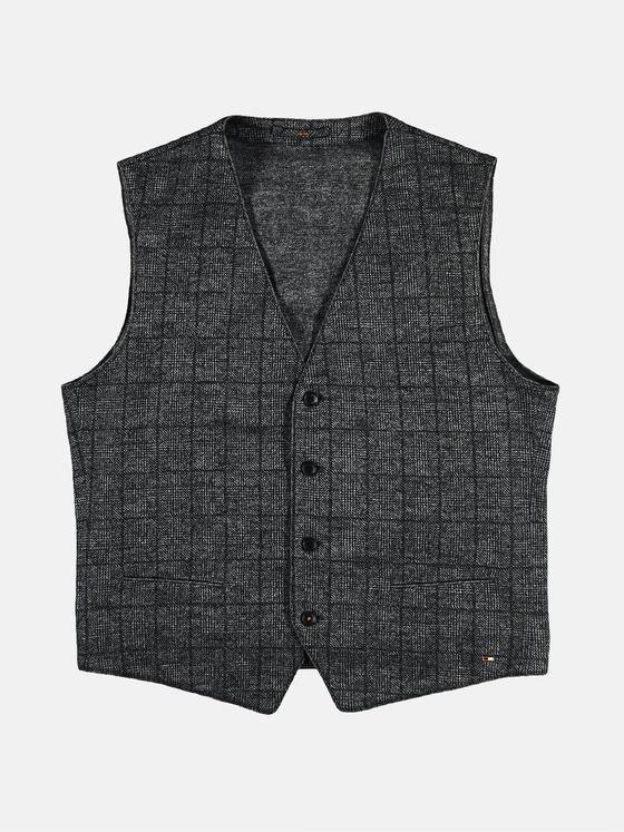 emilio adani Herren Sakkoweste aus hochelastischer Ware Grau 28797