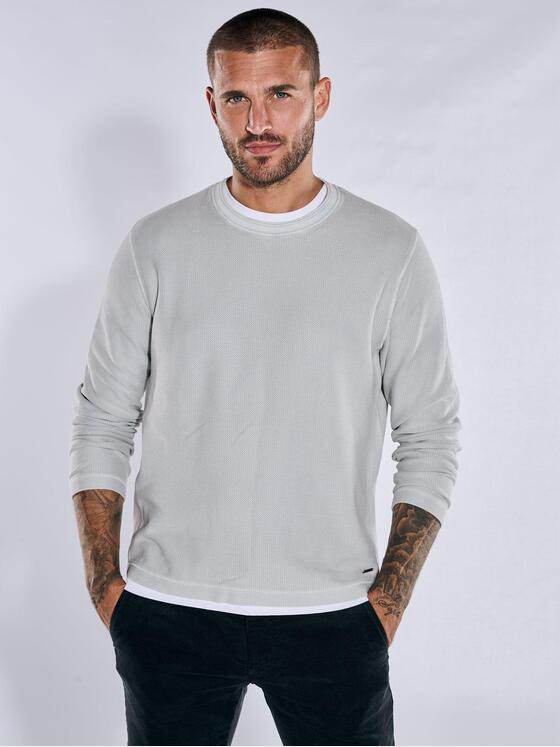 emilio adani Herren Pullover strukturiert Hellgrau 38024