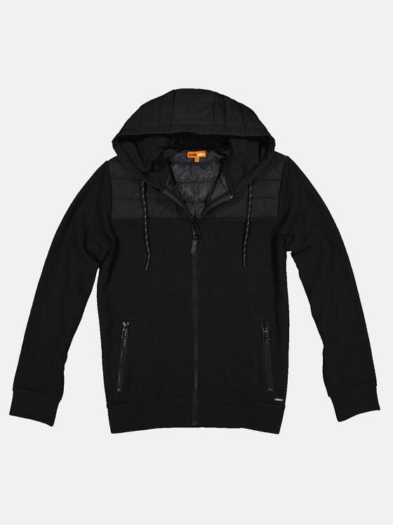 emilio adani Herren Sweatjacke mit Kapuze Schwarz 32771