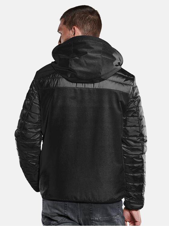 emilio adani Herren Steppjacke mit Materialmix Schwarz 33298