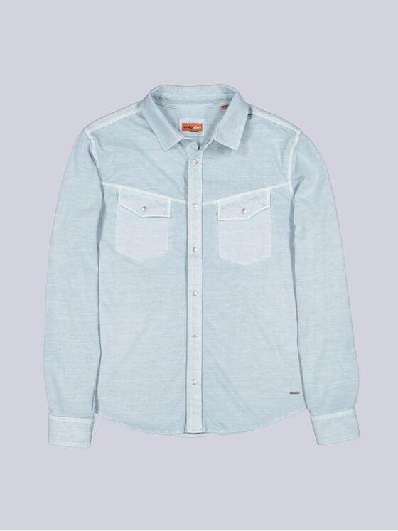 emilio adani Herren Langarm-Hemd uni Blau 39170