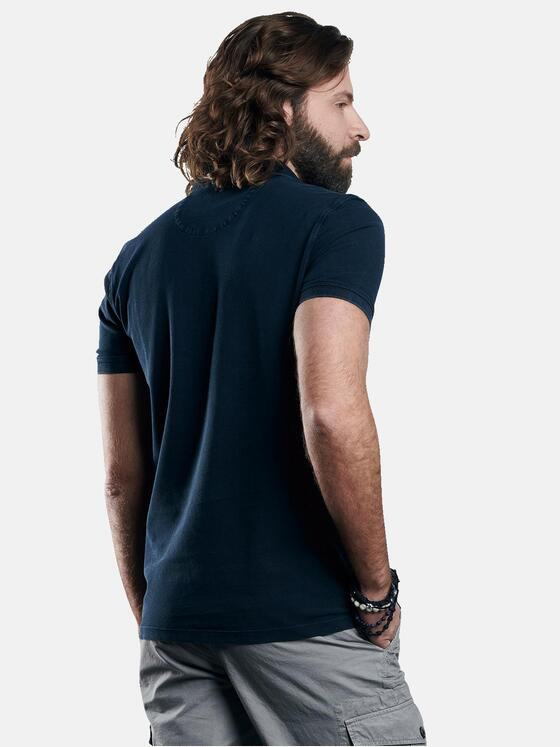 emilio adani Herren Poloshirt mit individuellen Designdetails Blau 30025
