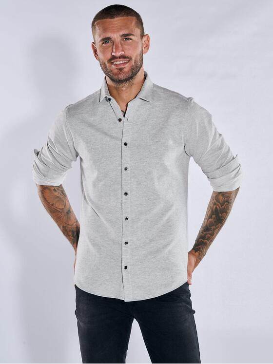 emilio adani Herren Langarm-Hemd slim fit Grau 37854