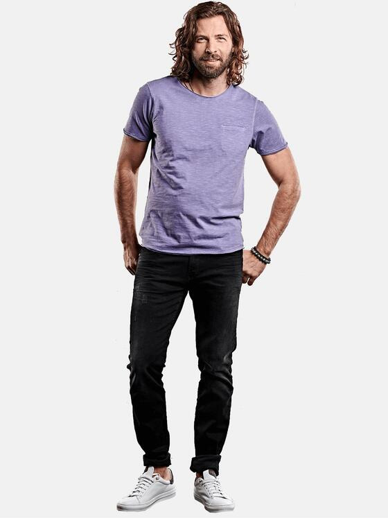 emilio adani Herren Rundhals T-Shirt Violett 28328