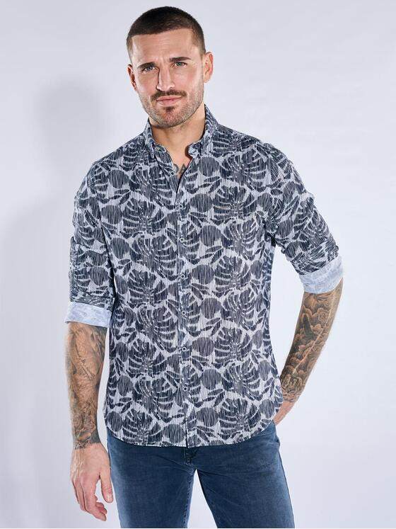 emilio adani Herren Hemd langarm Marineblau 40564