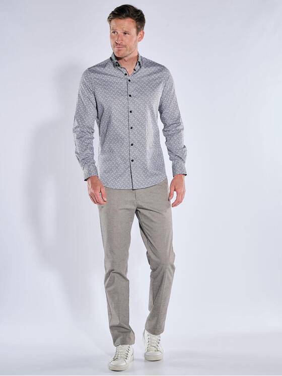 ENGBERS GERMANY Herren Langarm-Hemd in Satin-Warenqualität Schwarz 39190