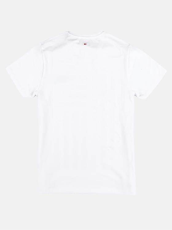emilio adani Herren Bio-Baumwoll-T-Shirt mit erhobenem Statement-Print Weiß 29186