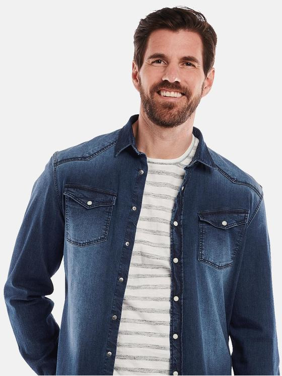 engbers Herren Langarm-Hemd regular Blau 34476