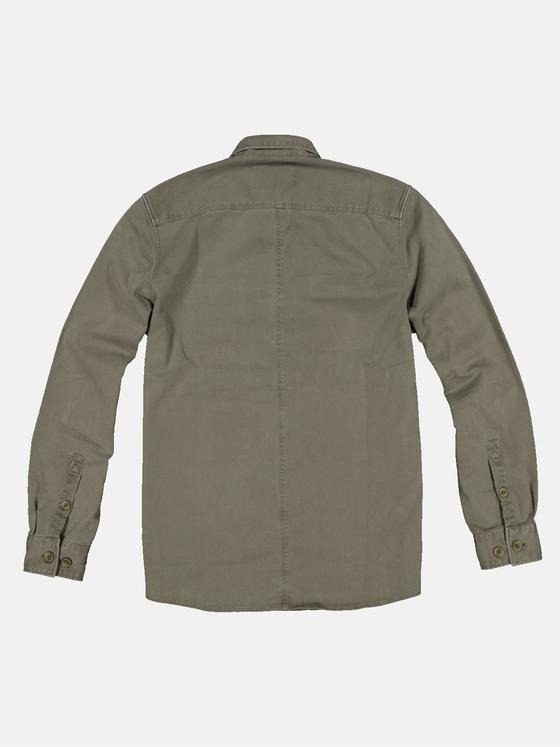 emilio adani Herren Overshirt mit Comfort-Stretch Grün 32617
